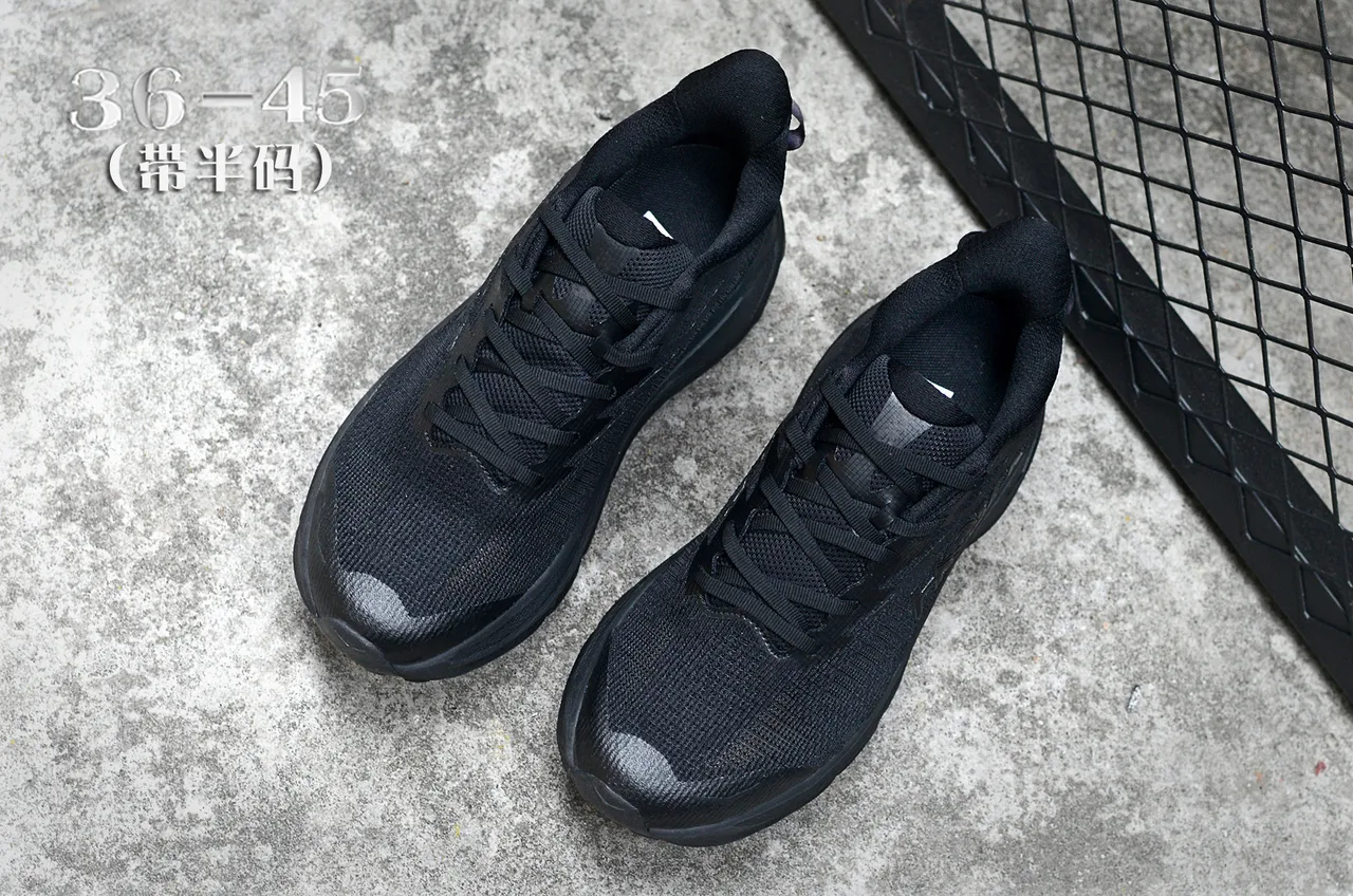 Hoka Black Gray Monochrome Engineered Knit Upper Running Shoes