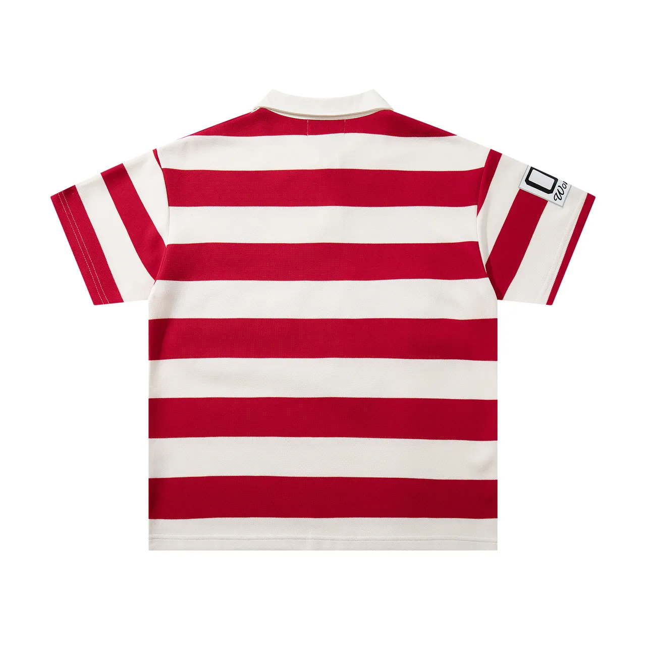 Majestik Athletic Team Striped Embroidered Polo Shirt