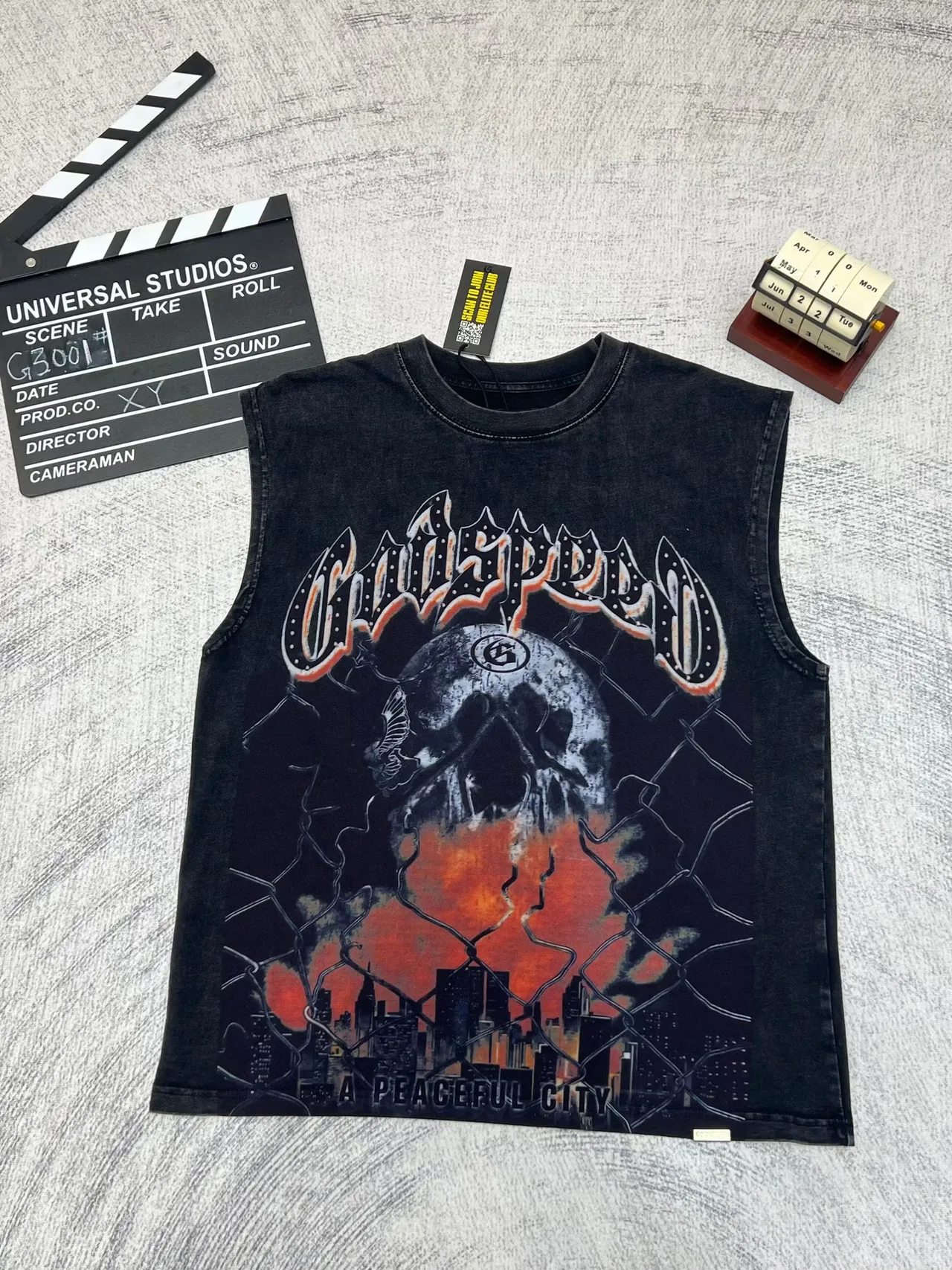 Godspeed A Peaceful City Graphic Sleeveless Vest Top