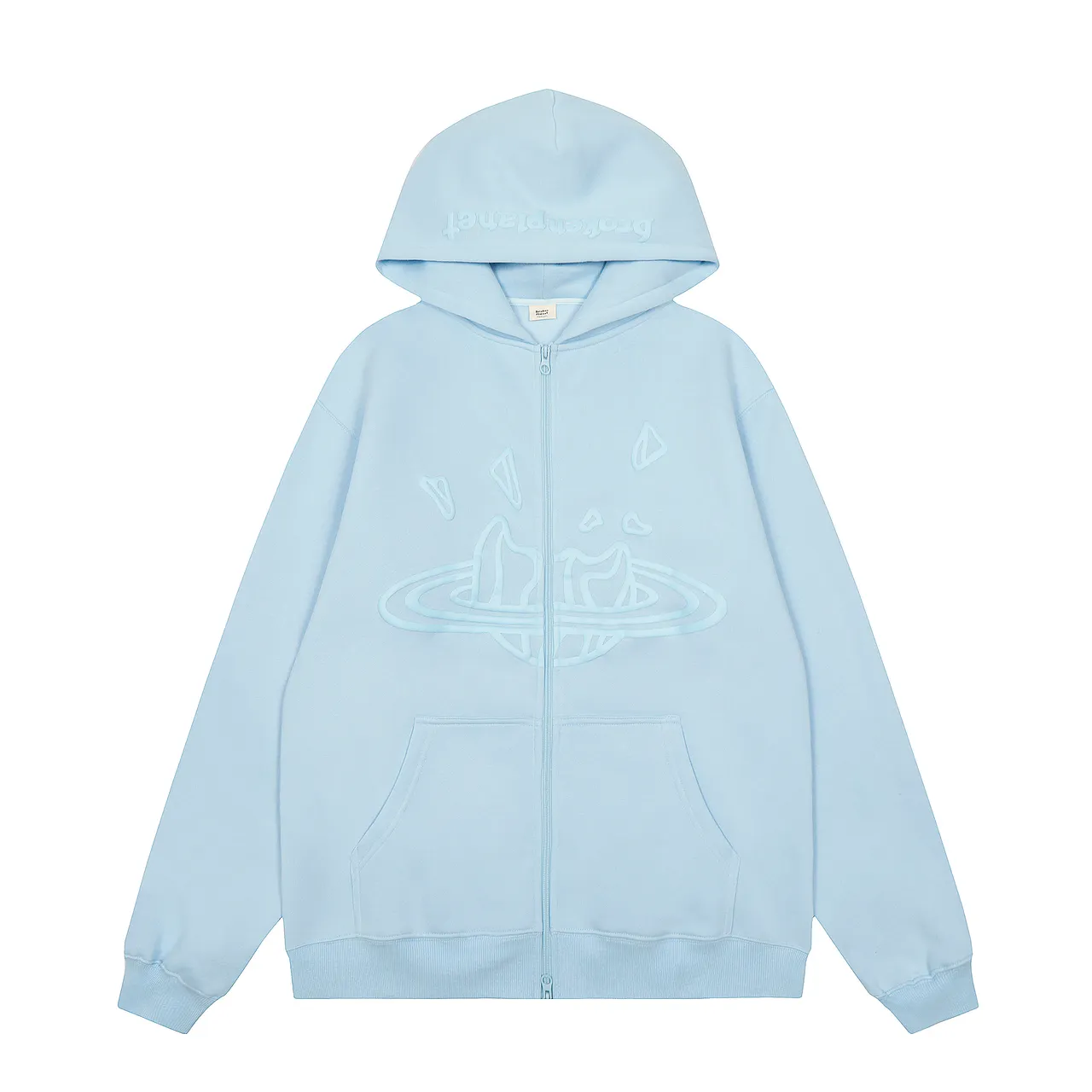 Broken Planet Oversized Light Blue Zip-Front Hoodie and Wide-Leg Sweatpants Tracksuit