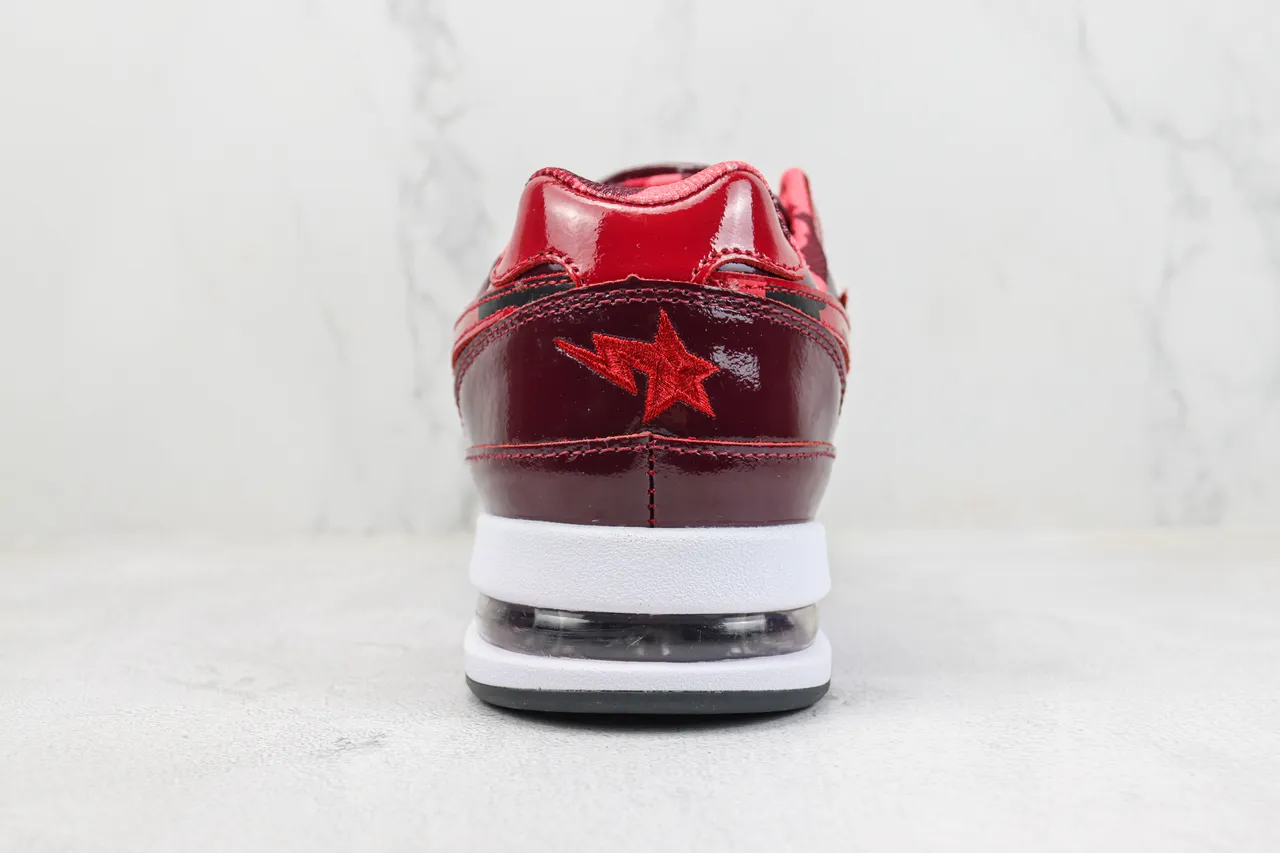 A Bathing Ape BAPE STA Glossy Red Burgundy Lifestyle Sneakers