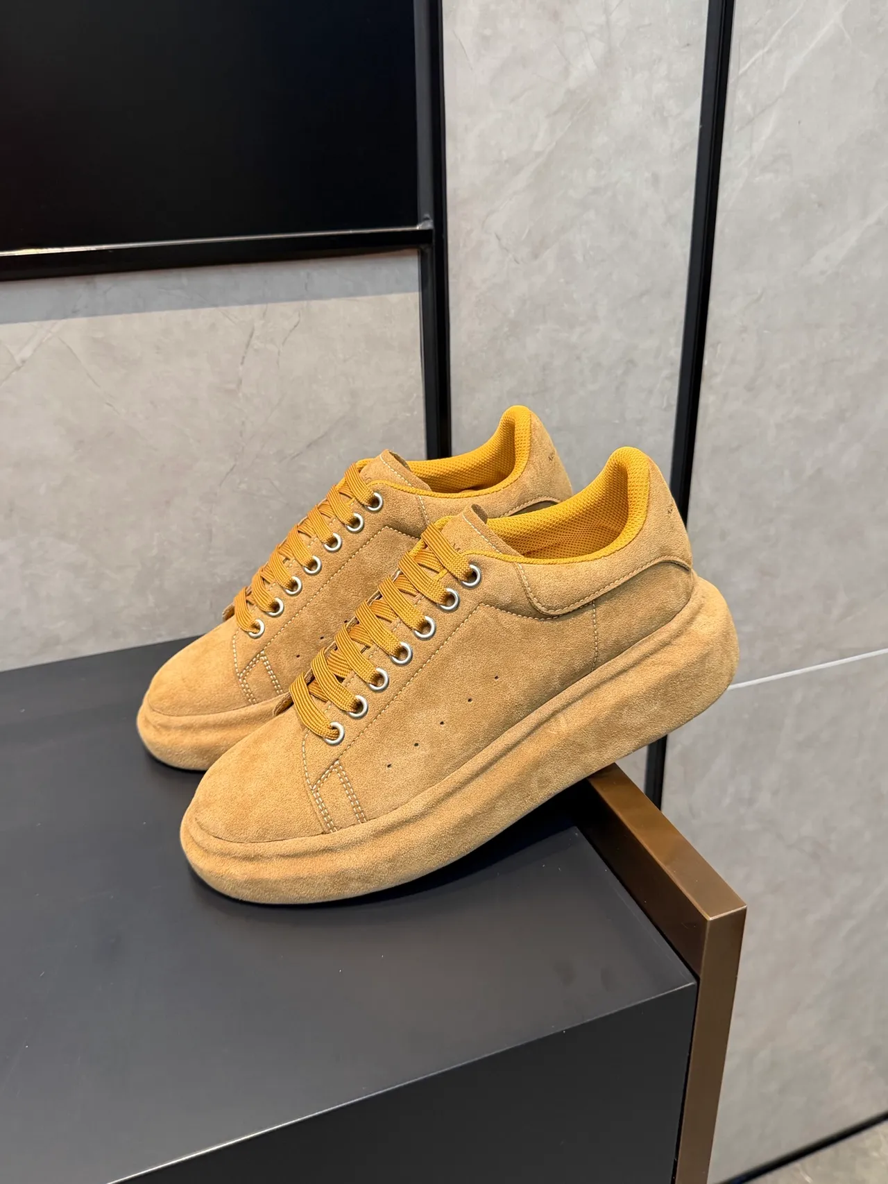 Alexander McQueen Oversized Sneaker Tan Suede Lifestyle Sneakers