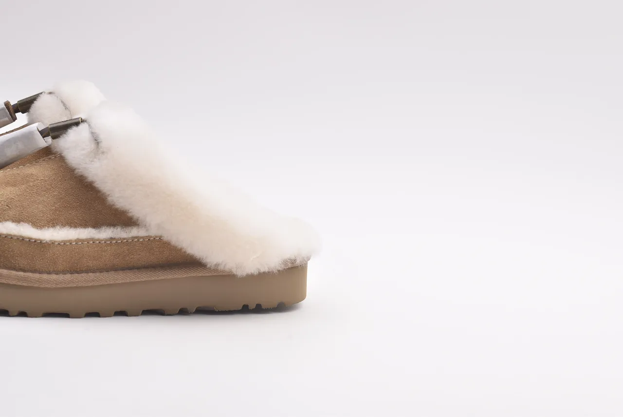 UGG Tasman Tan Shearling-Lined Suede Slipper