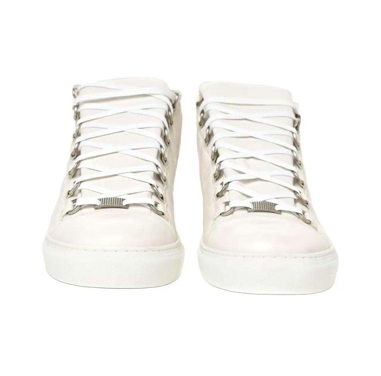 Balenciaga Le Cagole White Crinkled Leather Lifestyle Sneakers