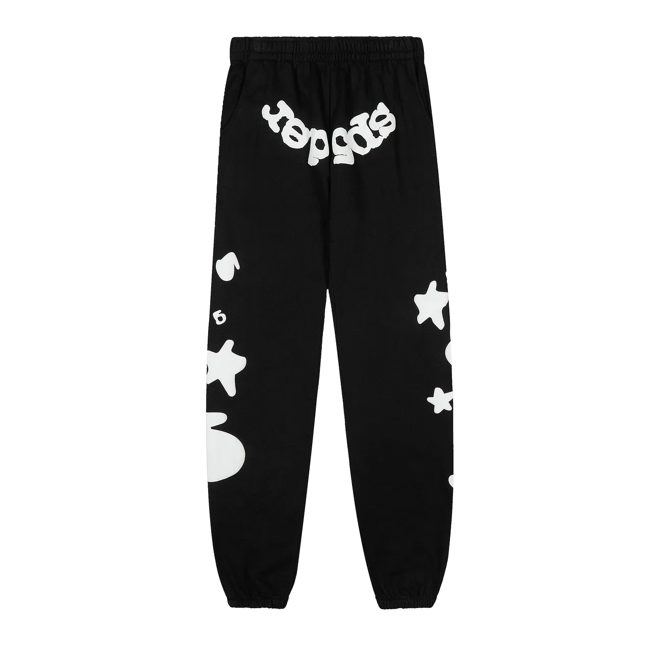 Black Graphic-Print Oversized Hoodie and Jogger Tracksuit