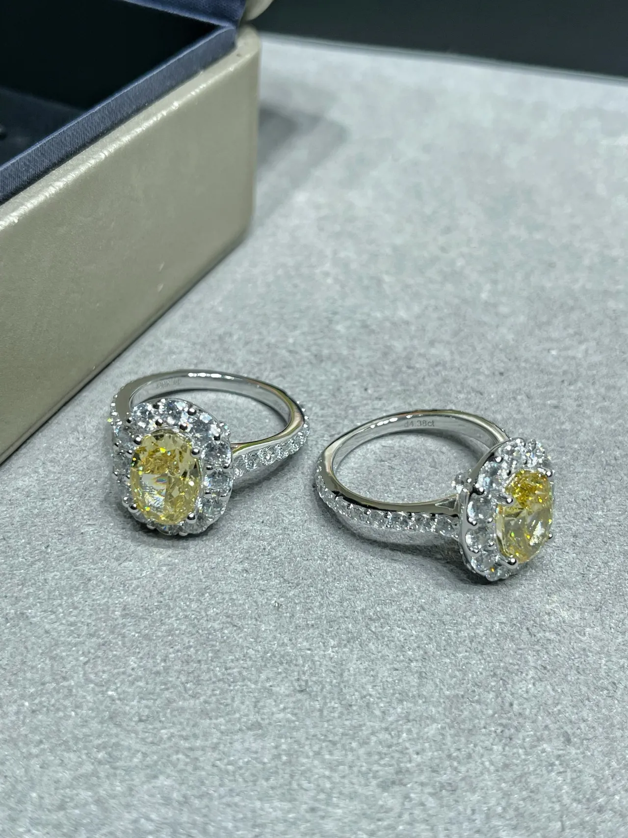 Oval Yellow Gemstone Double Halo Pavé Ring