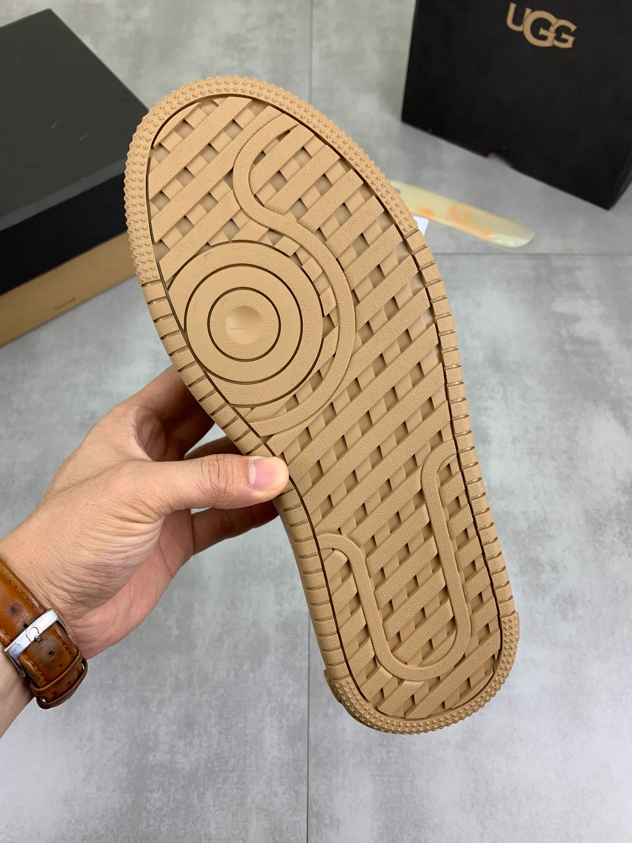 UGG Beige High-Top Suede Lifestyle Sneakers