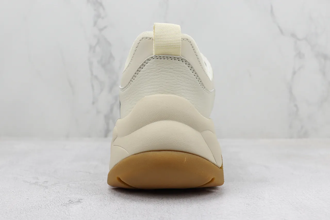 New Era Beige Black Chunky Sole Velcro Strap Closure Casual Sandals