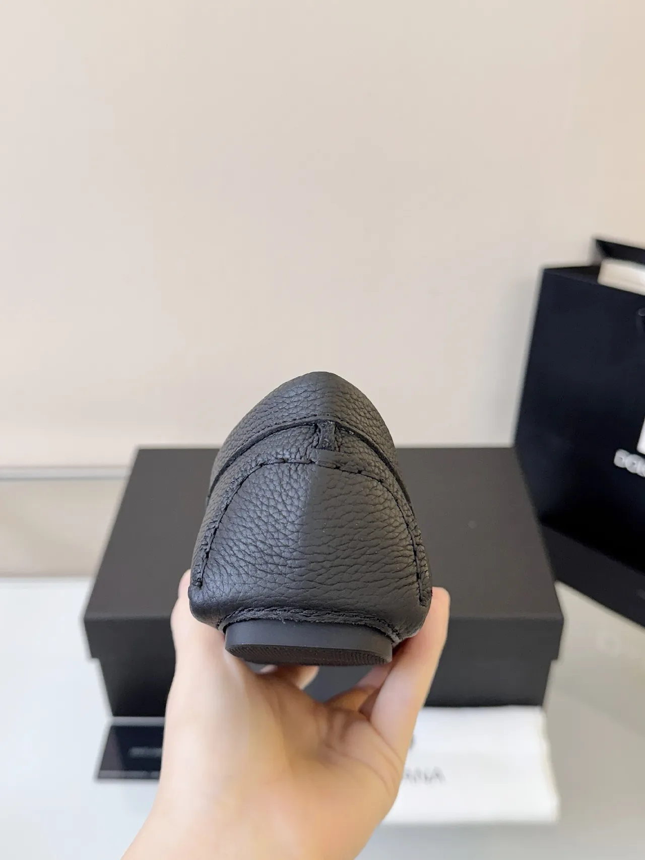 Dolce & Gabbana Portofino Black Pebbled Leather Loafer