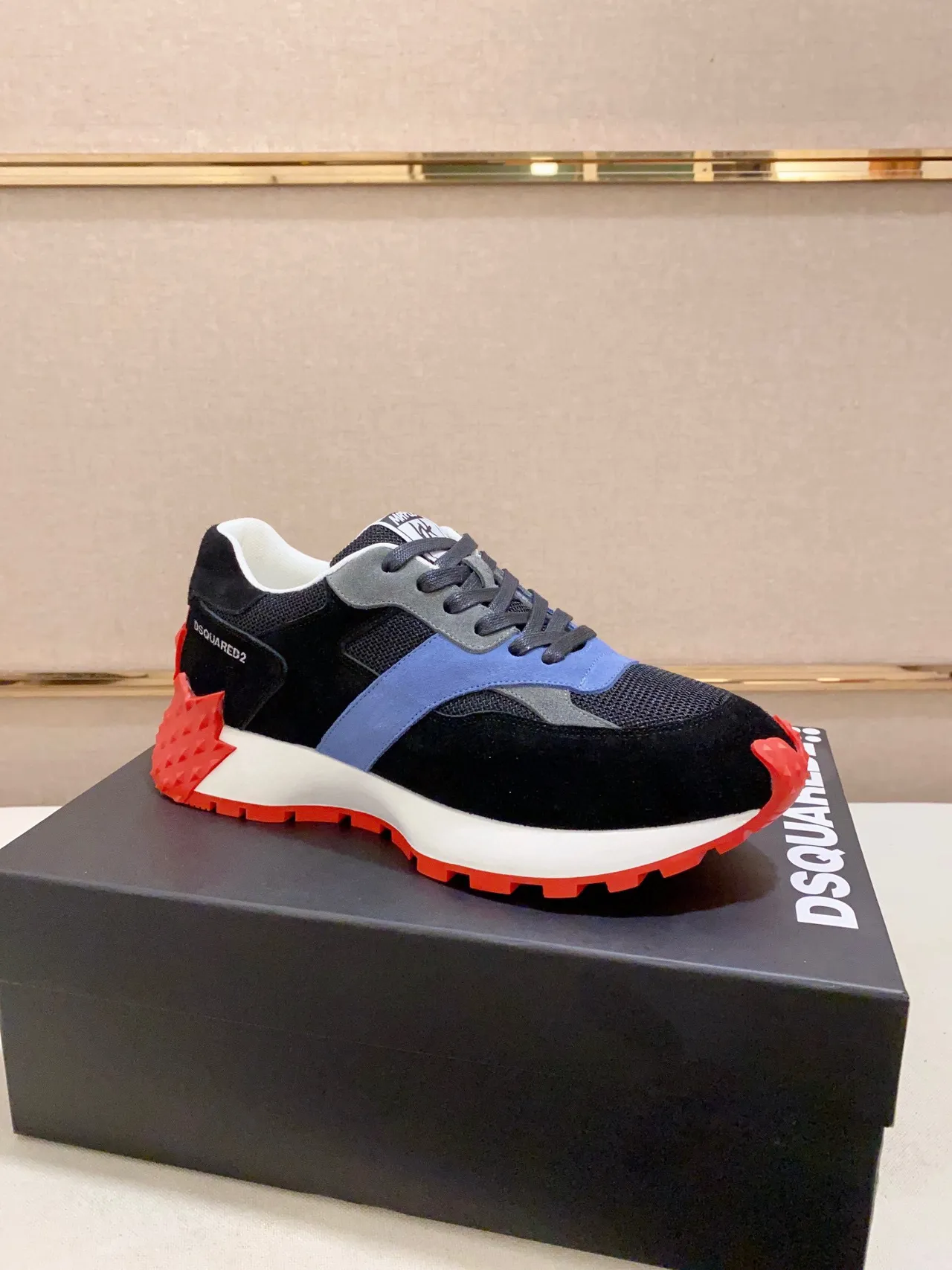 Dsquared2 ICON Black Blue Red Chunky Sneakers