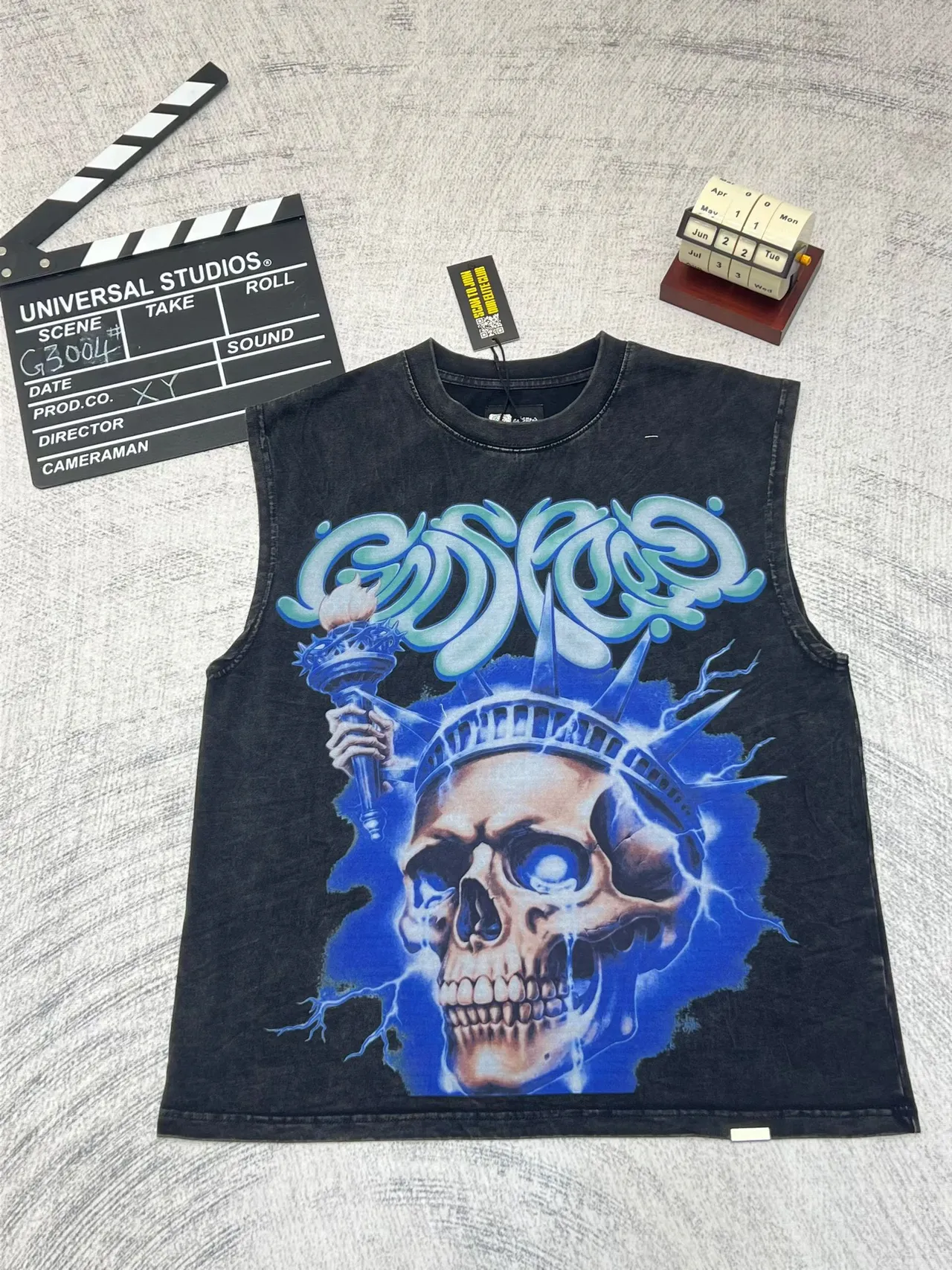 Graphic-Print Sleeveless Crew-Neck Vest Top