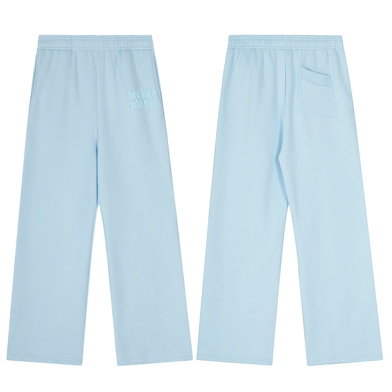 Broken Planet Oversized Light Blue Zip-Front Hoodie and Wide-Leg Sweatpants Tracksuit
