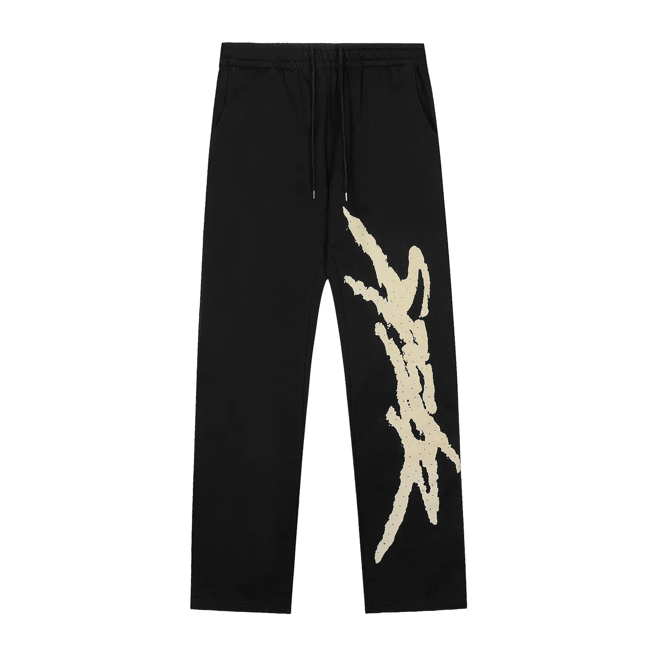 Brown or Black Graphic-Print Oversized Hoodie and Sweatpants Tracksuit