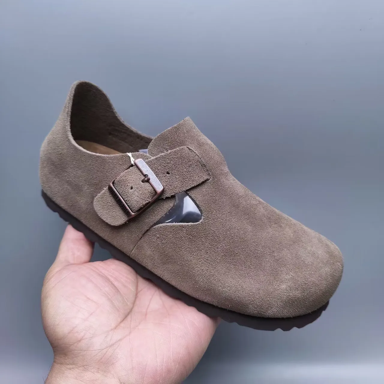 Birkenstock Boston Brown Suede Upper Single Buckle Strap Casual Shoes