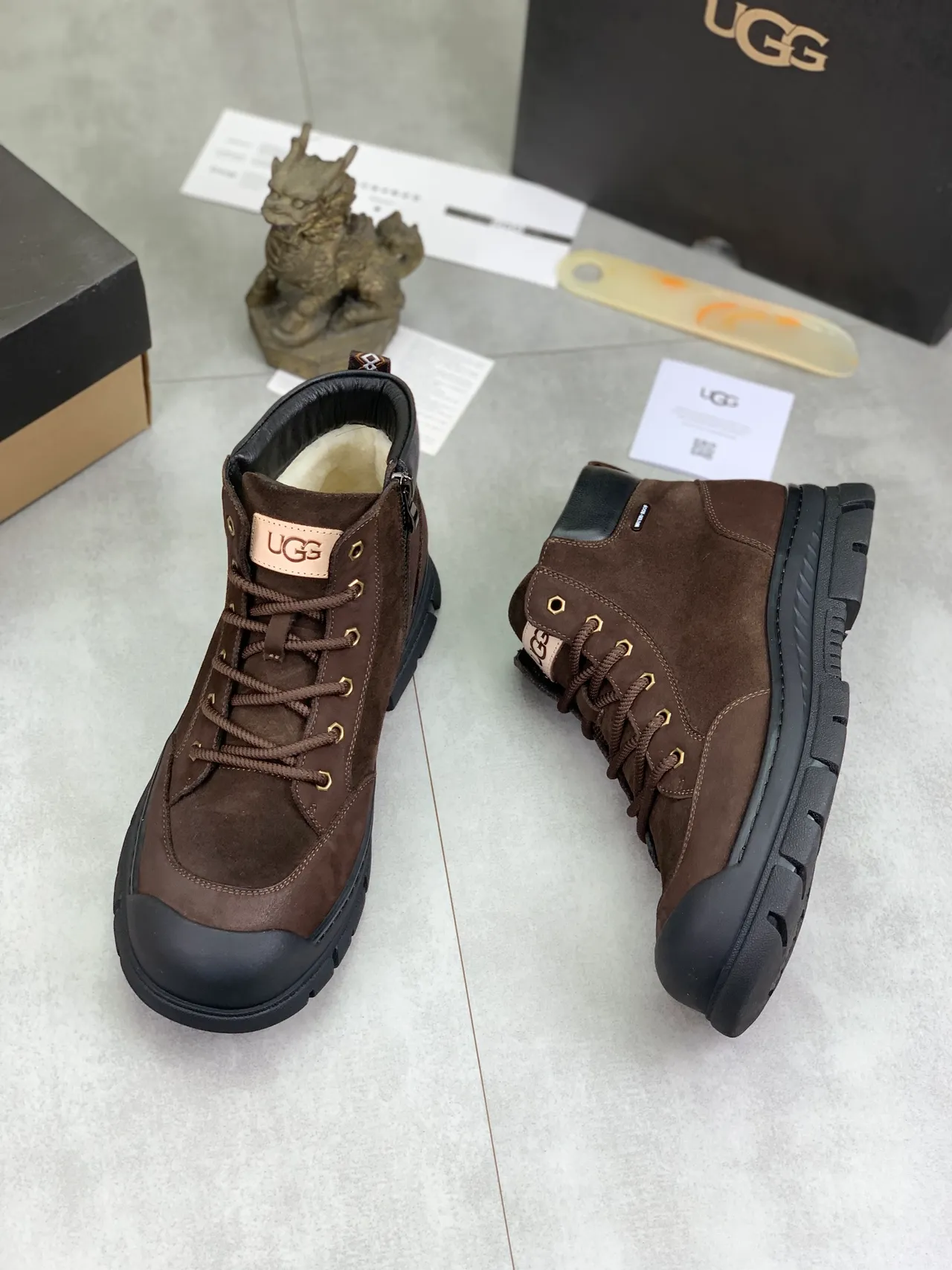 UGG Brown Suede Lace-Up Work Boot