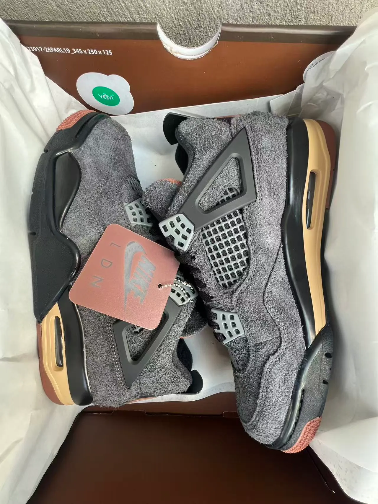 Nike Air Jordan 4 Gray Black Beige Basketball Shoes