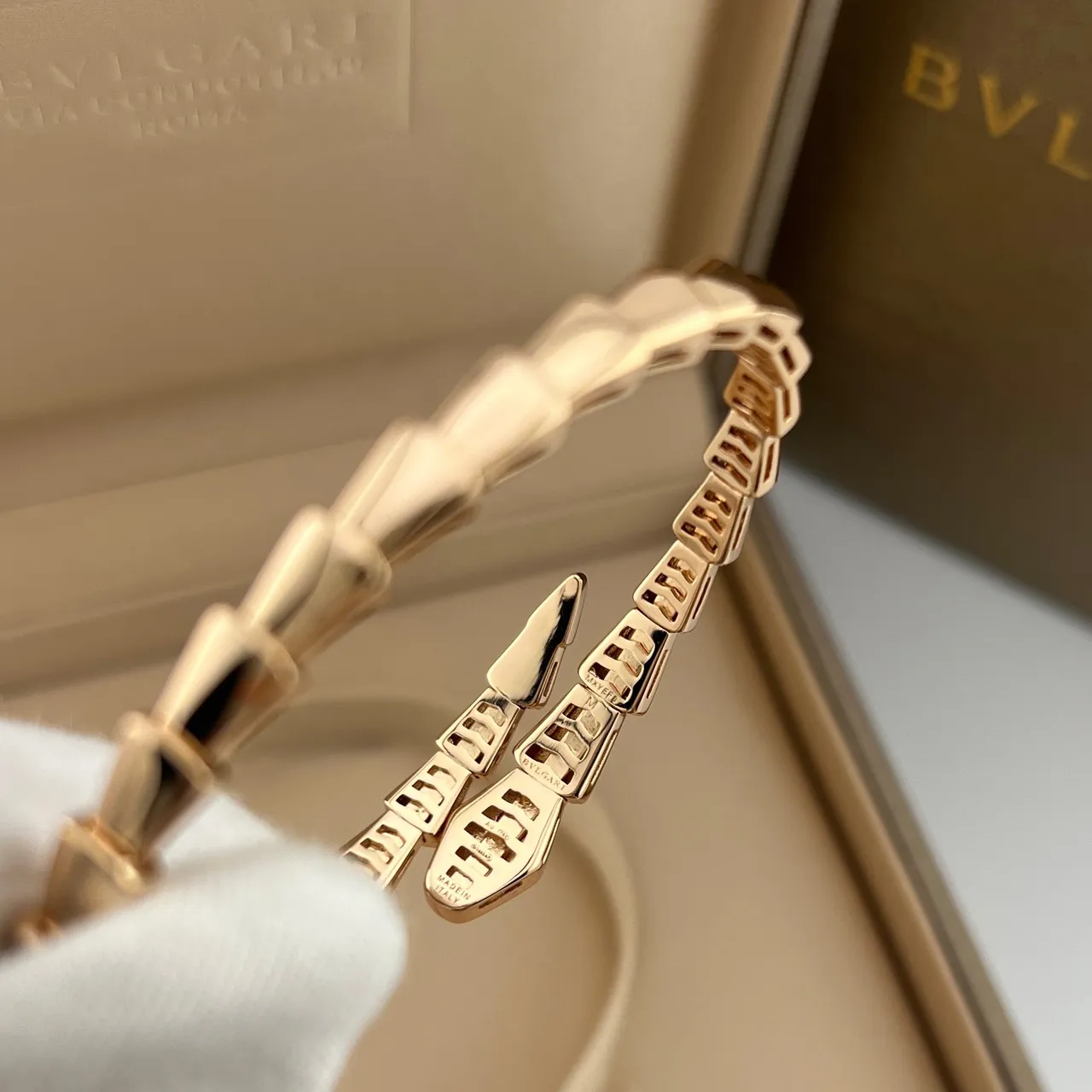 Bvlgari Serpenti Rose Gold Ruby-Eye Snake Bracelet