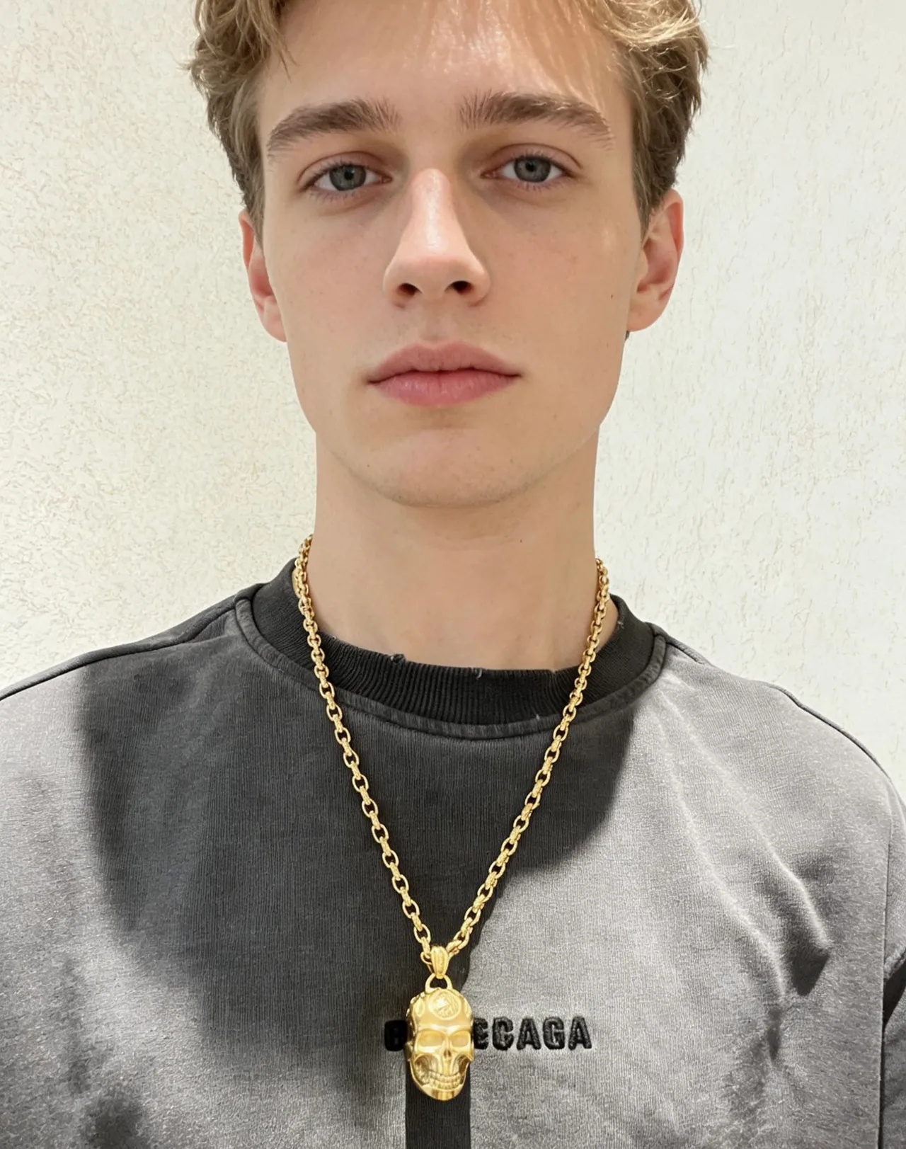 Gucci Silver Gold Sculpted Elephant Head Pendant Heavy Link Chain Necklace