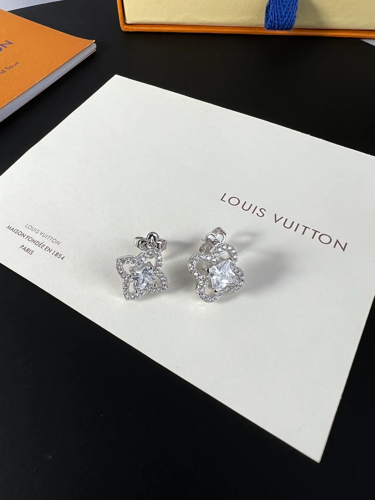 Louis Vuitton Floral Pavé Crystal Stud Earrings