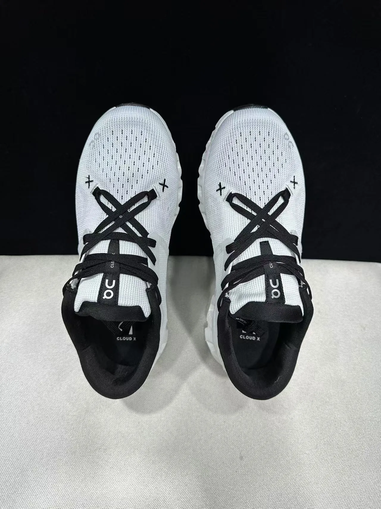 On Cloudmonster White Black Running Shoes