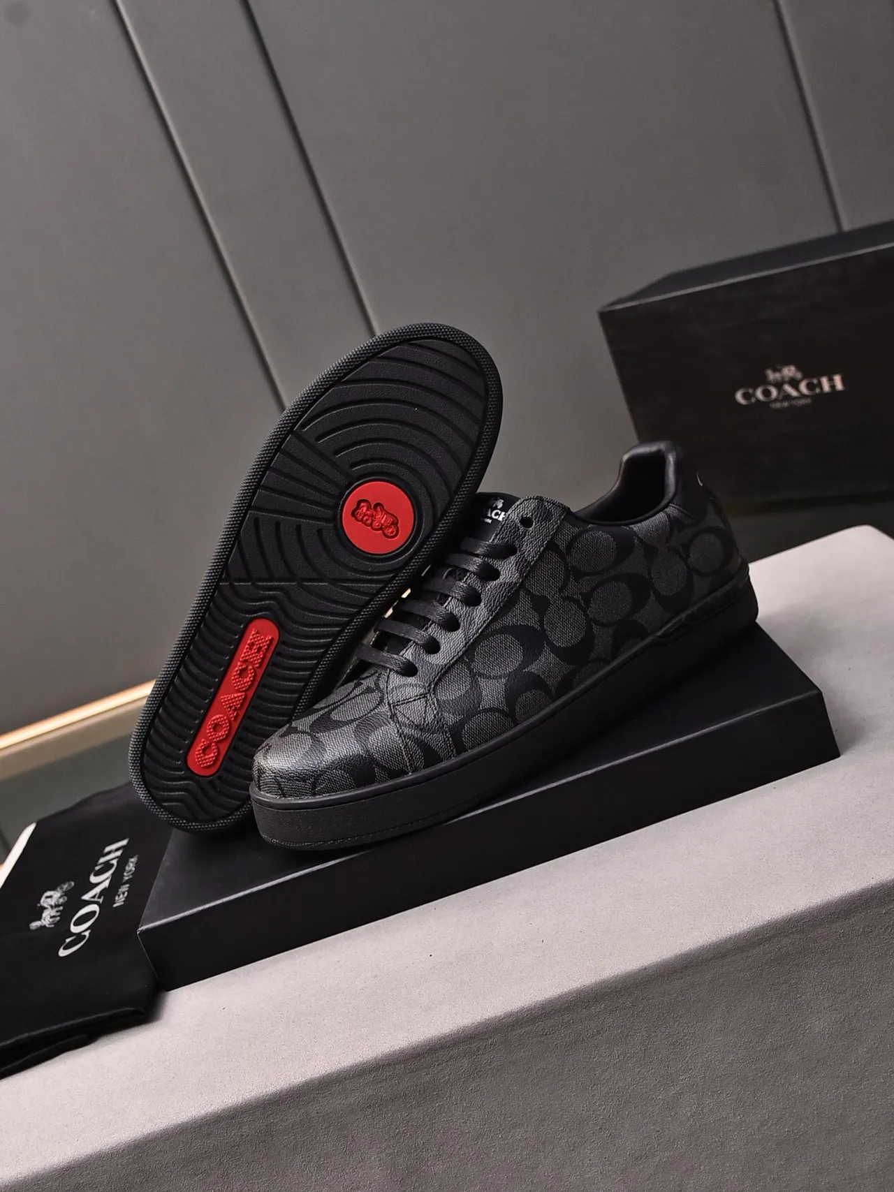 Coach Monogram-Print Low-Top Lifestyle Sneakers