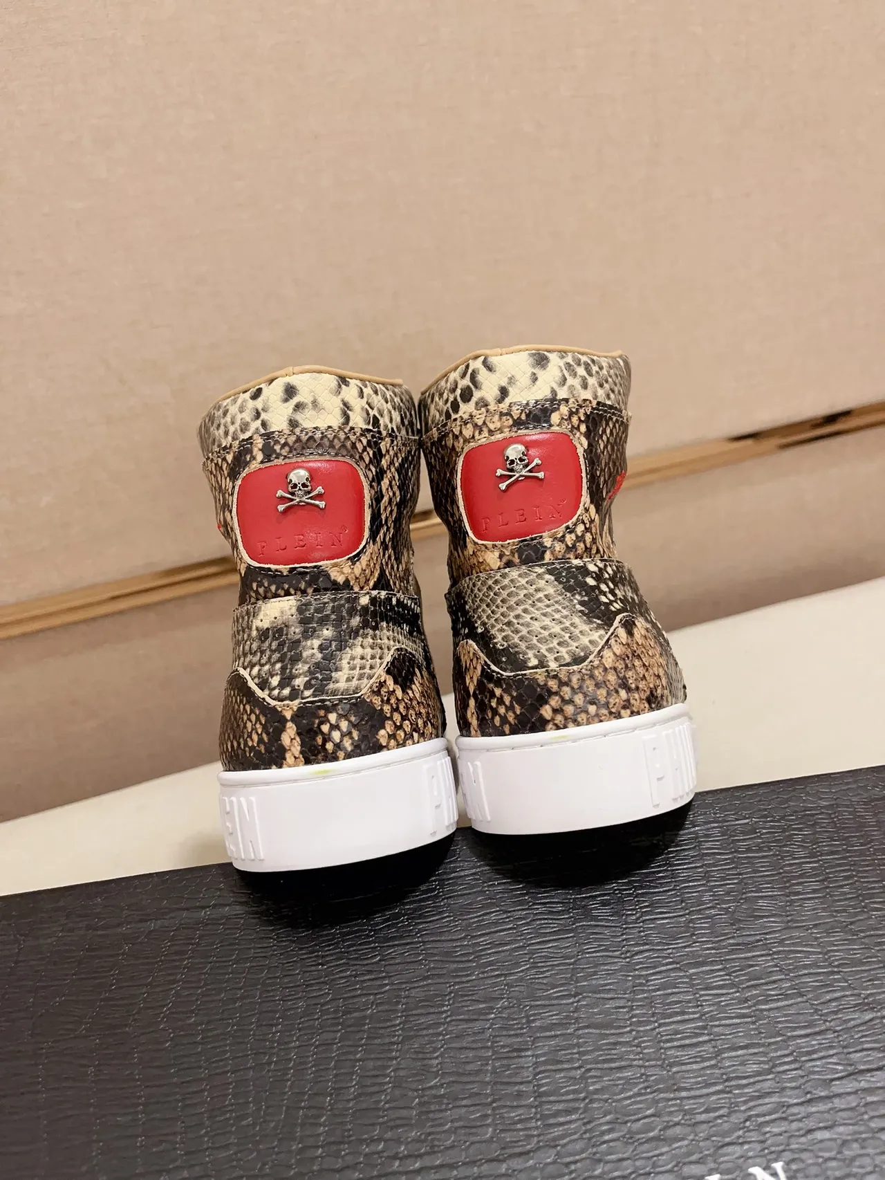 Philipp Plein Snake-Print High-Top Lifestyle Sneakers