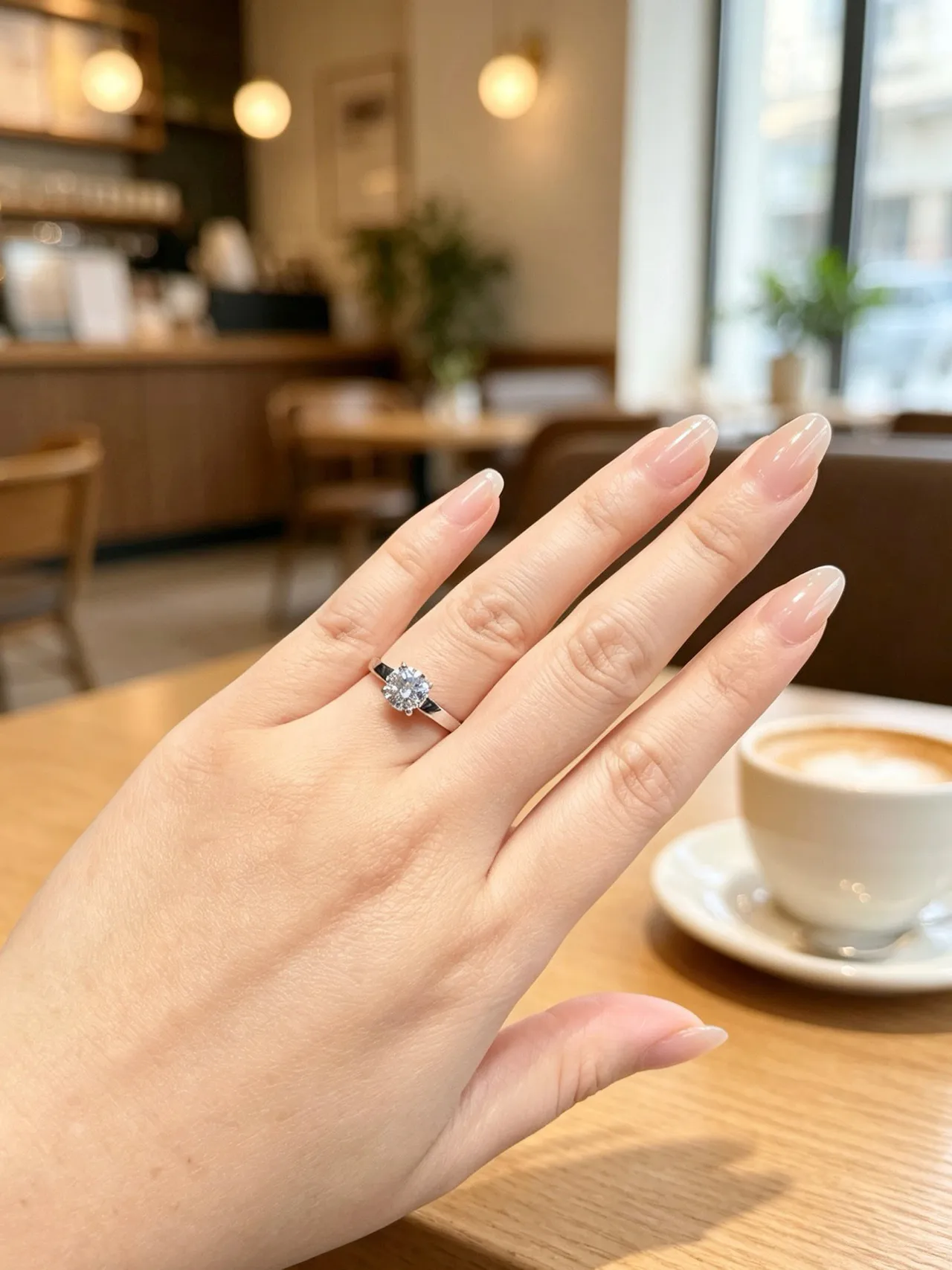 Silver Solitaire Round Brilliant-Cut Ring