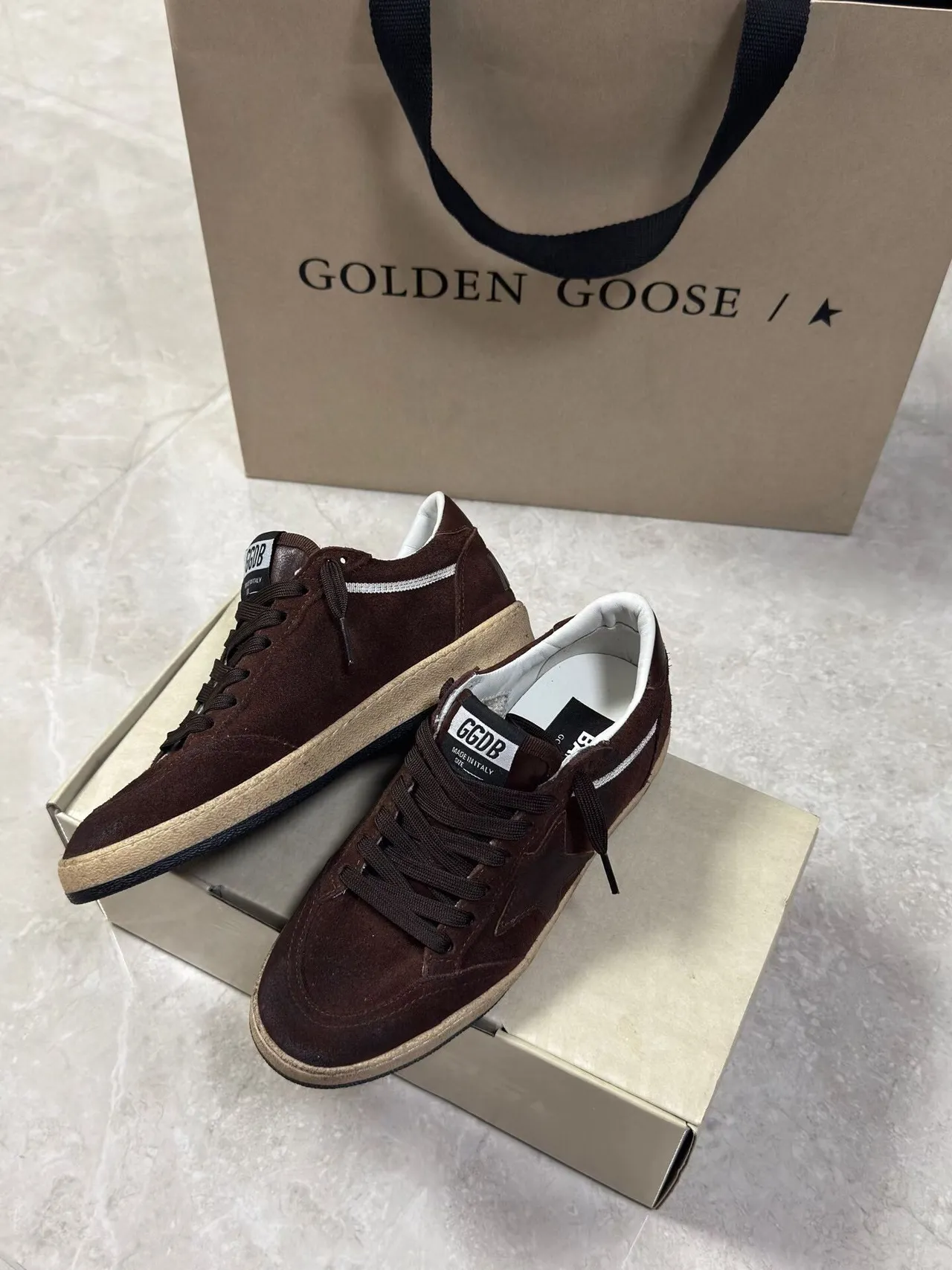 Golden Goose Ball Star Brown Suede Lifestyle Sneakers