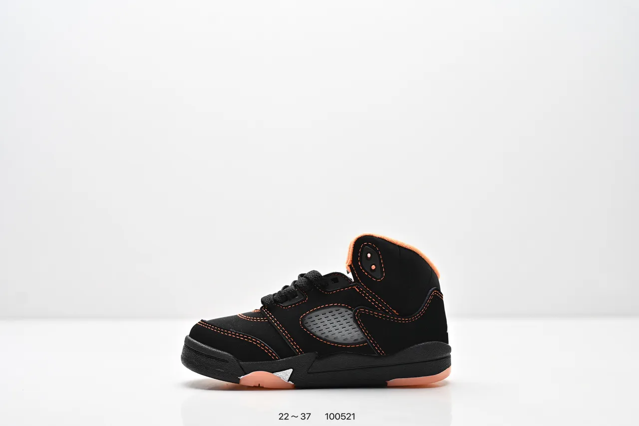 Air Jordan 5 Black Red '75' Kids Basketball Shoes