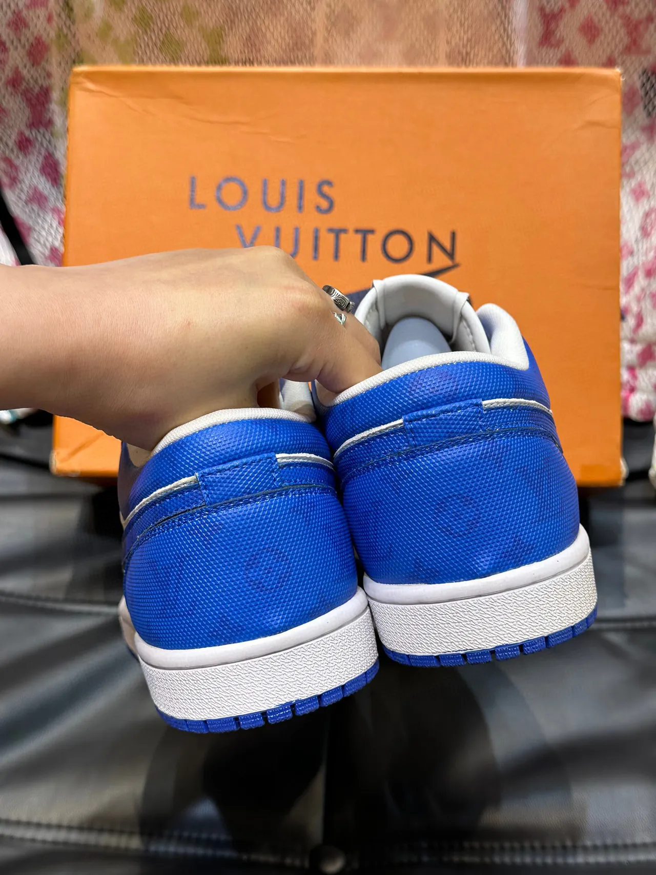 Nike Blue White Low-Top Canvas And Leather Upper Lifestyle Sneakers
