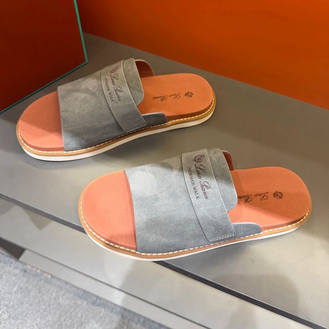 Loewe Summer Walk Suede Slide Slippers