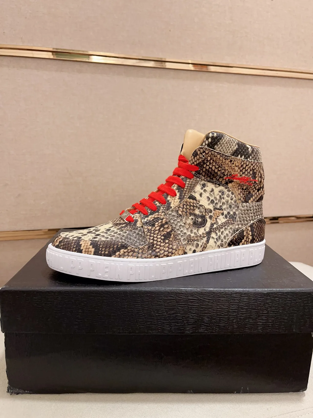 Philipp Plein Snake-Print High-Top Lifestyle Sneakers