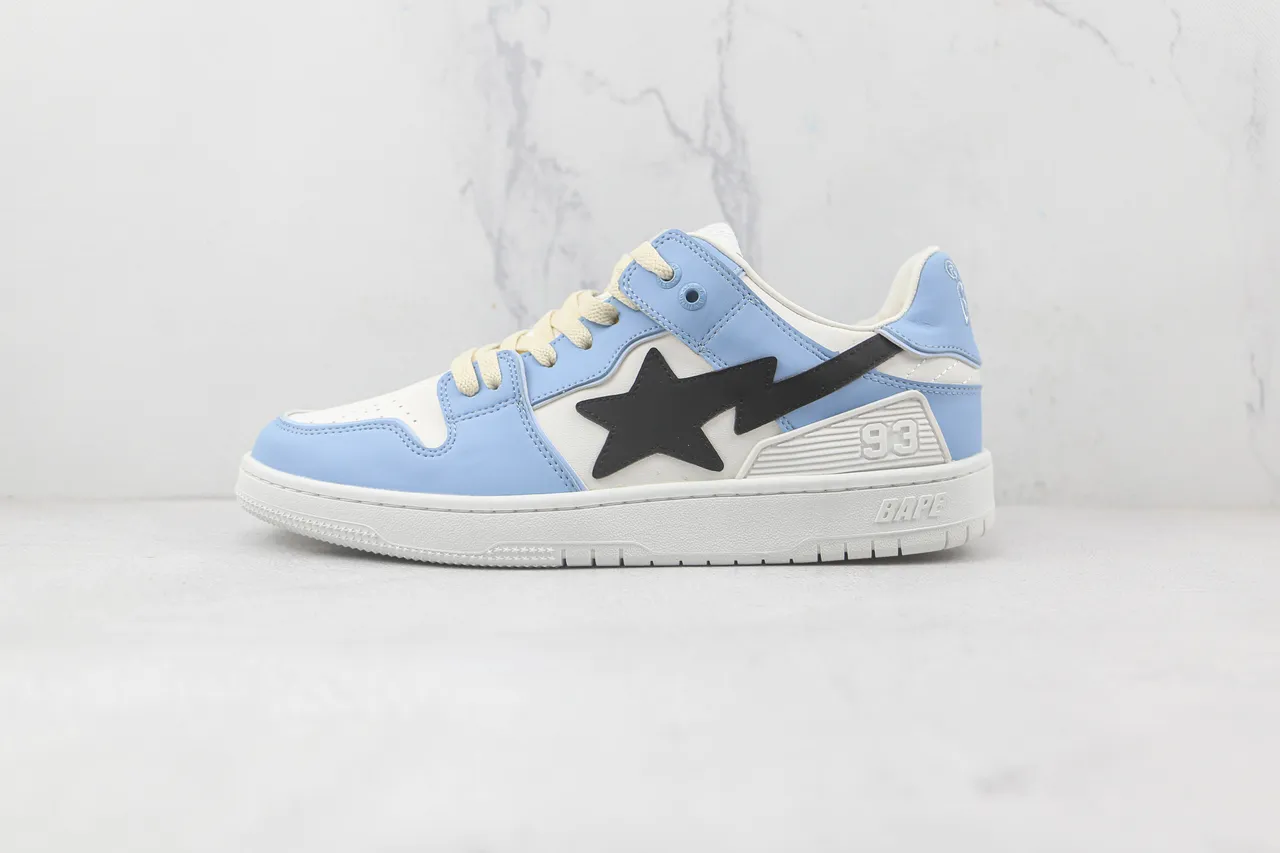 A Bathing Ape BAPE STA Light Blue and White Lifestyle Sneakers
