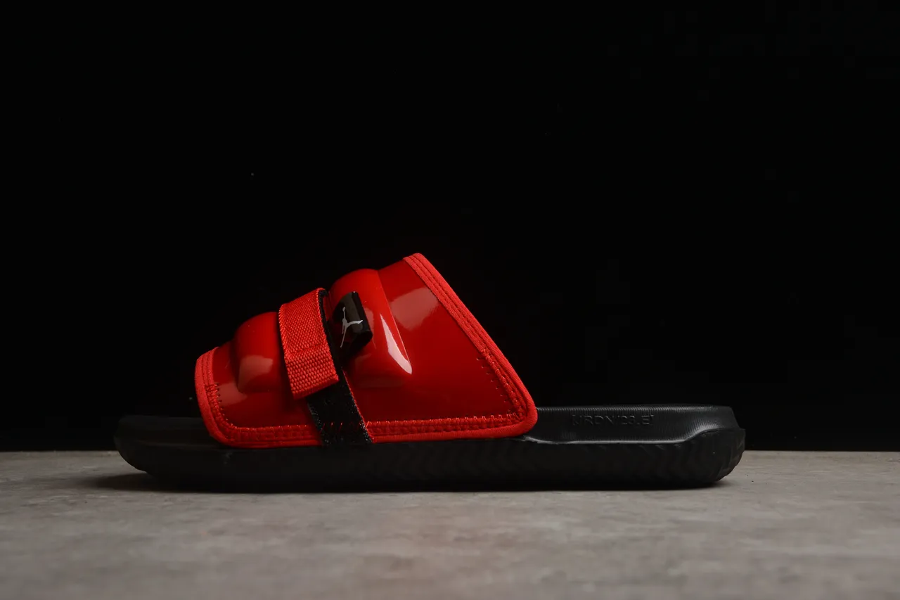 Air Jordan Hydro 7 Glossy Red Black Slippers