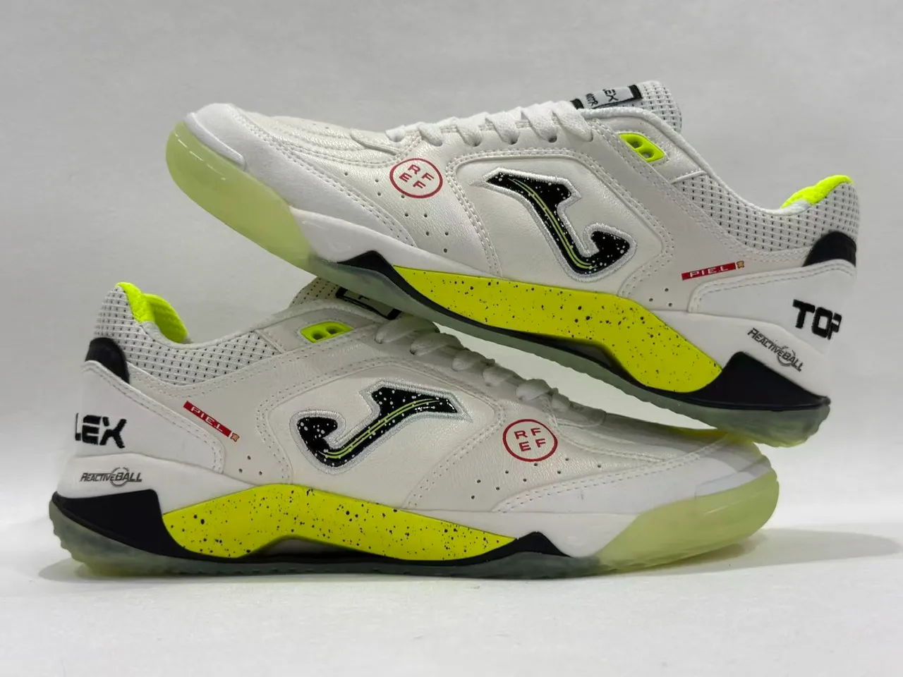 Joma White Yellow Low-Top Lace-Up Perforated Mesh Upper Sneakers