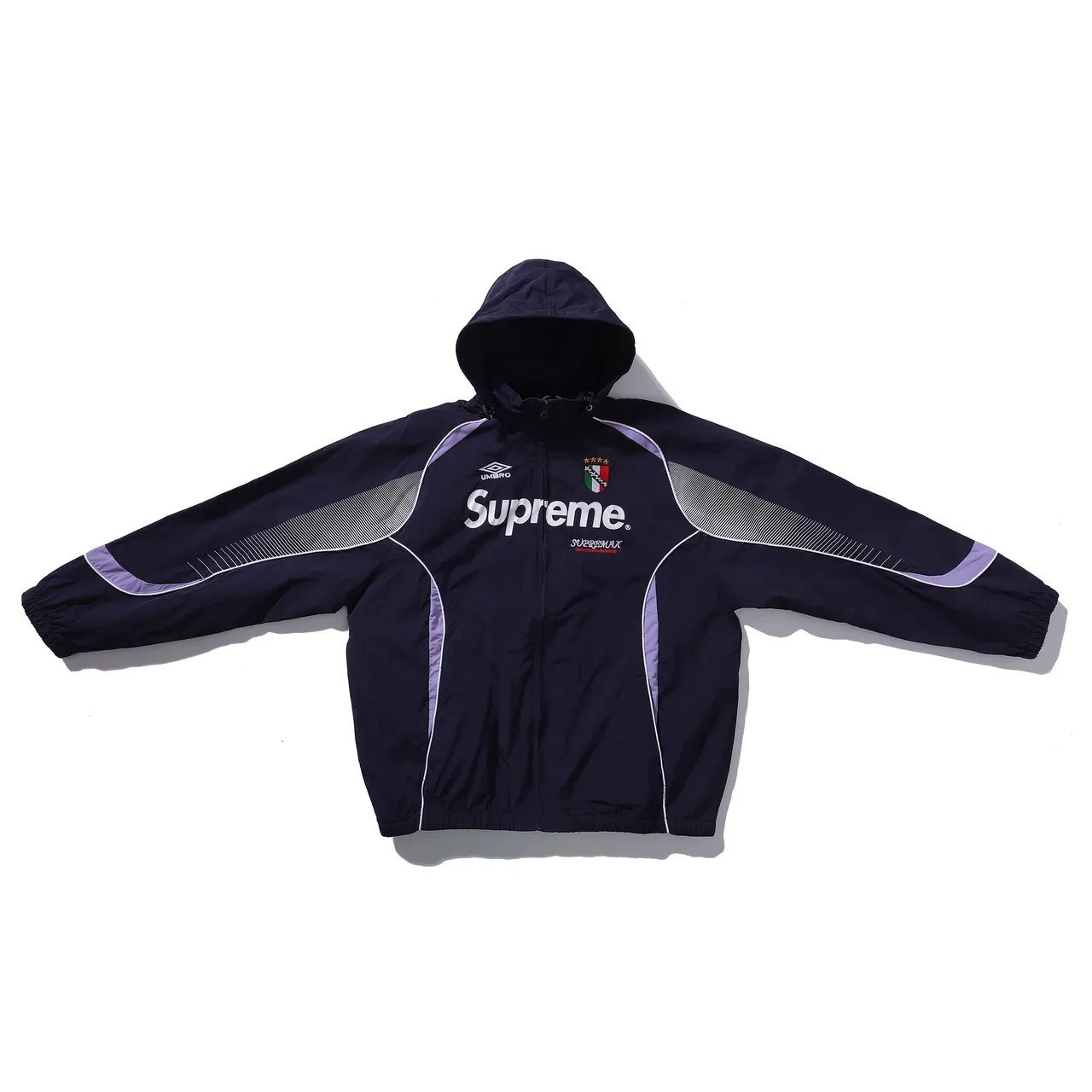Supreme Black White Full-Zip Contrast-Panel Windbreaker