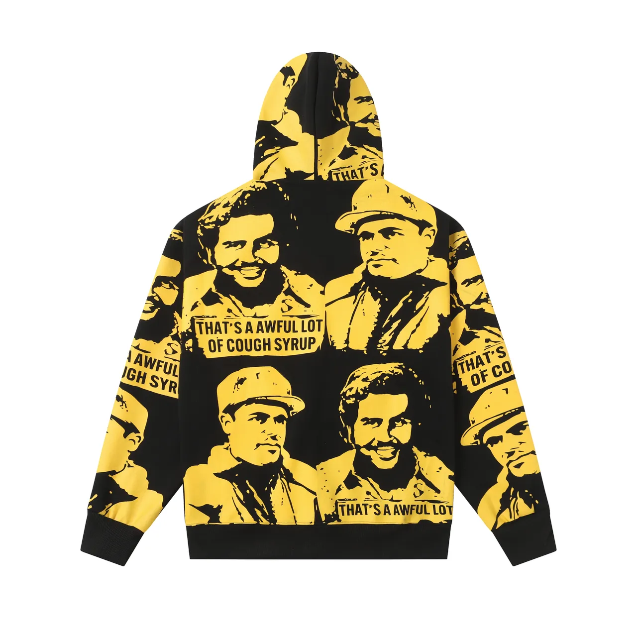 Black and Yellow Graphic Print Hoodie and Sweatpants Tracksuit