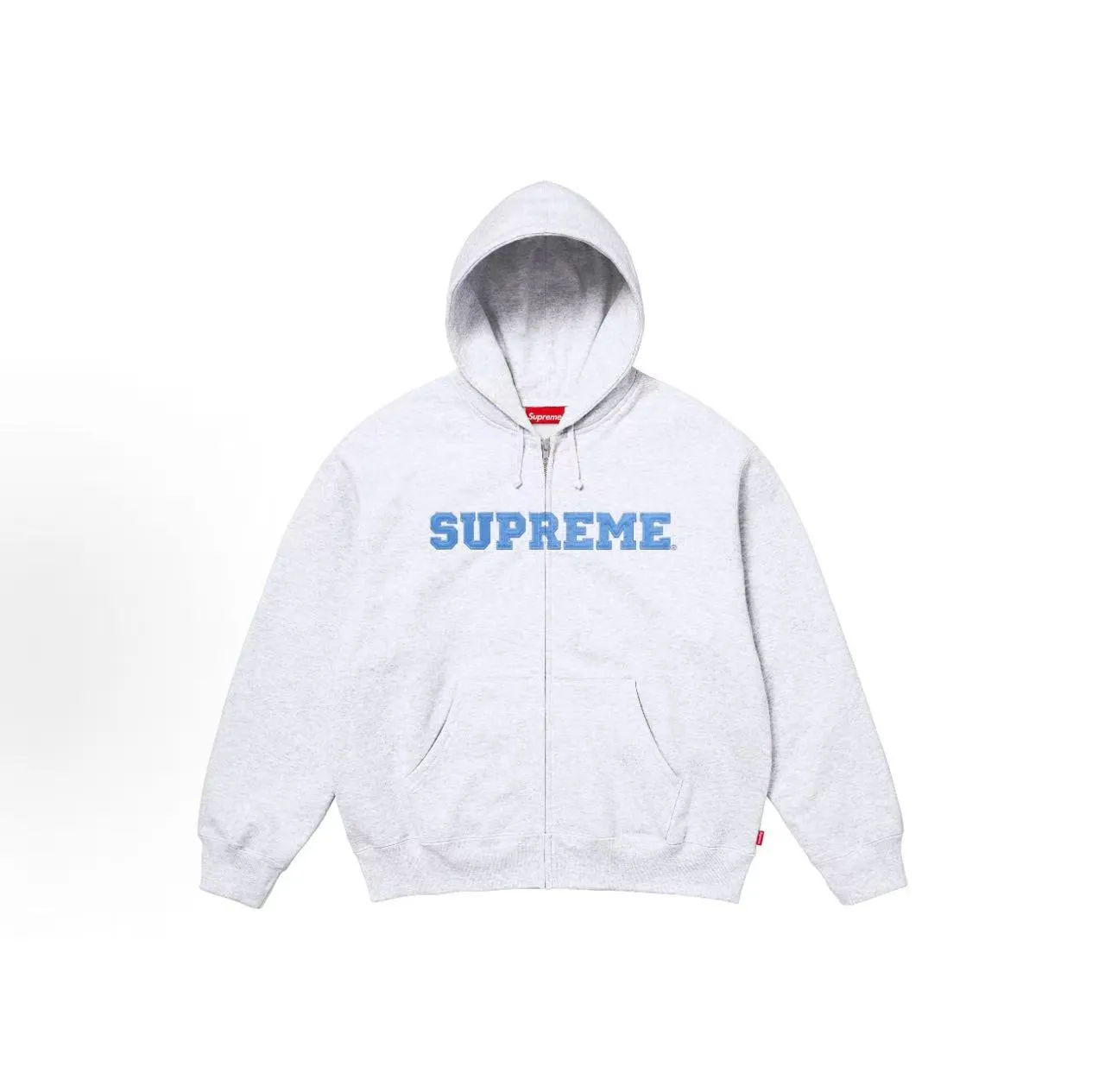Supreme Box Logo Heather Gray Full-Zip Hoodie