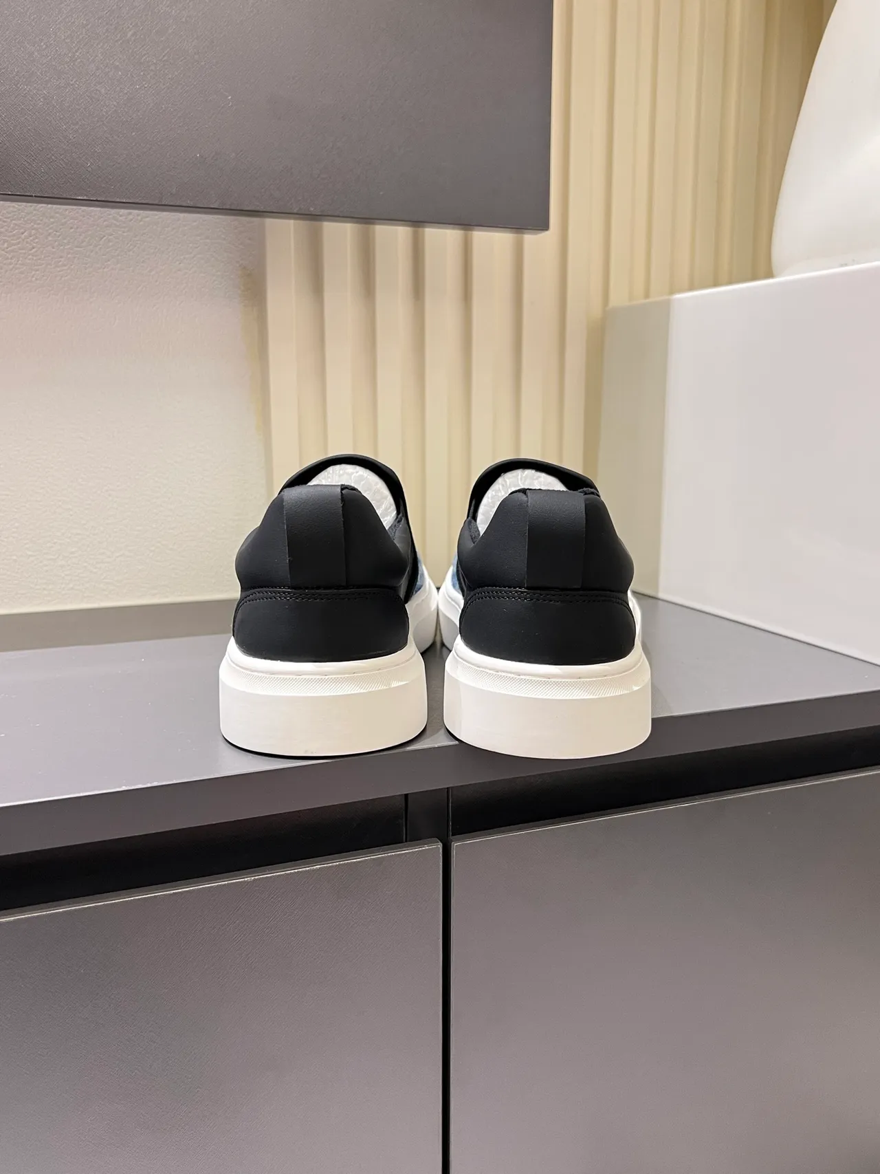 Dior Blue Black Slip-On Jacquard Monogram Upper Lifestyle Sneakers