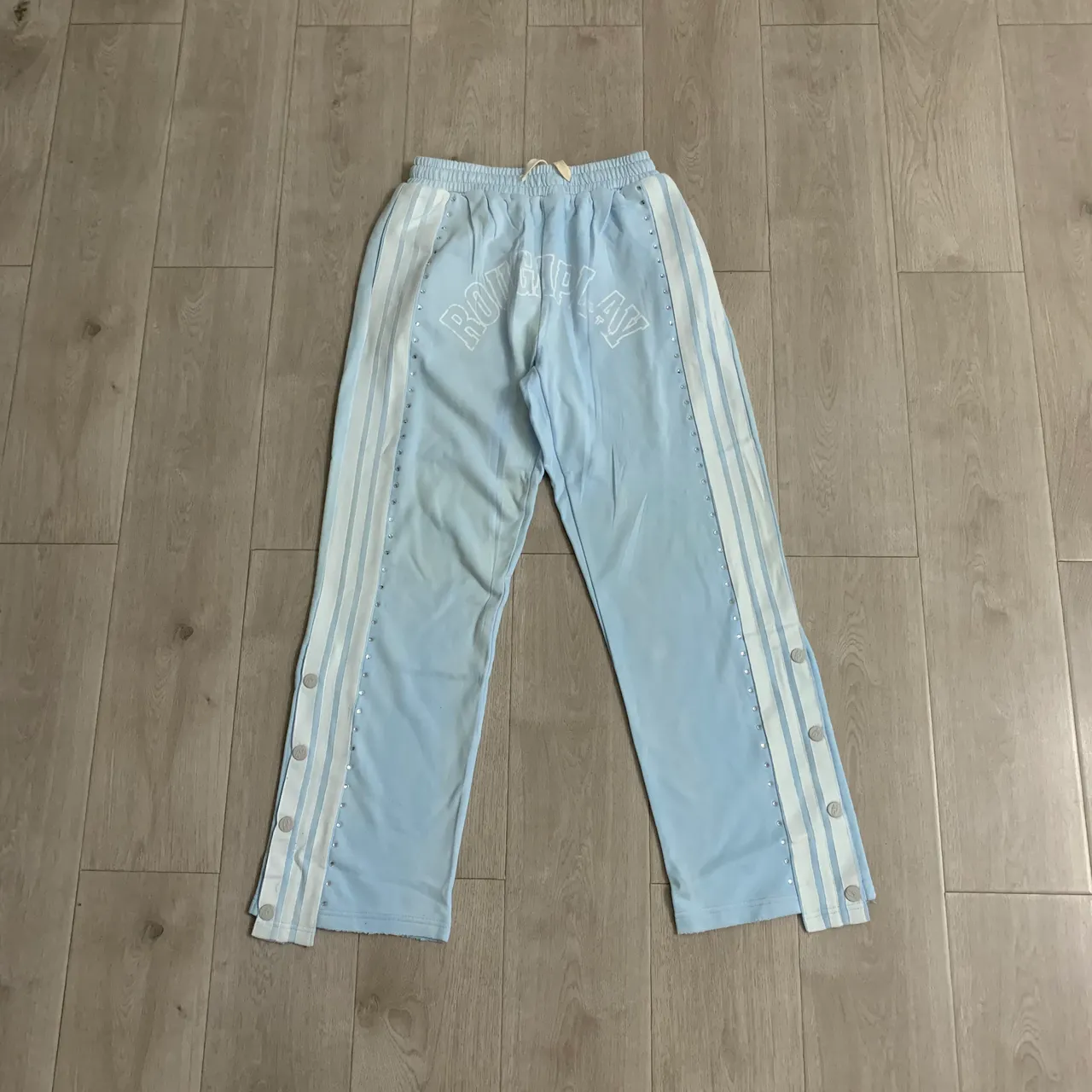 Roughplay Arch Logo Studded Stripe Sweatpants