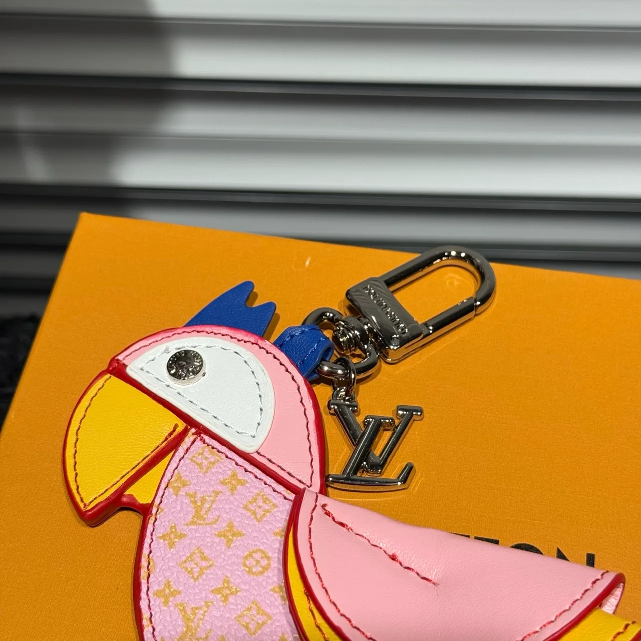 Louis Vuitton Parrot Charm Pink Multicolor Leather Handbag