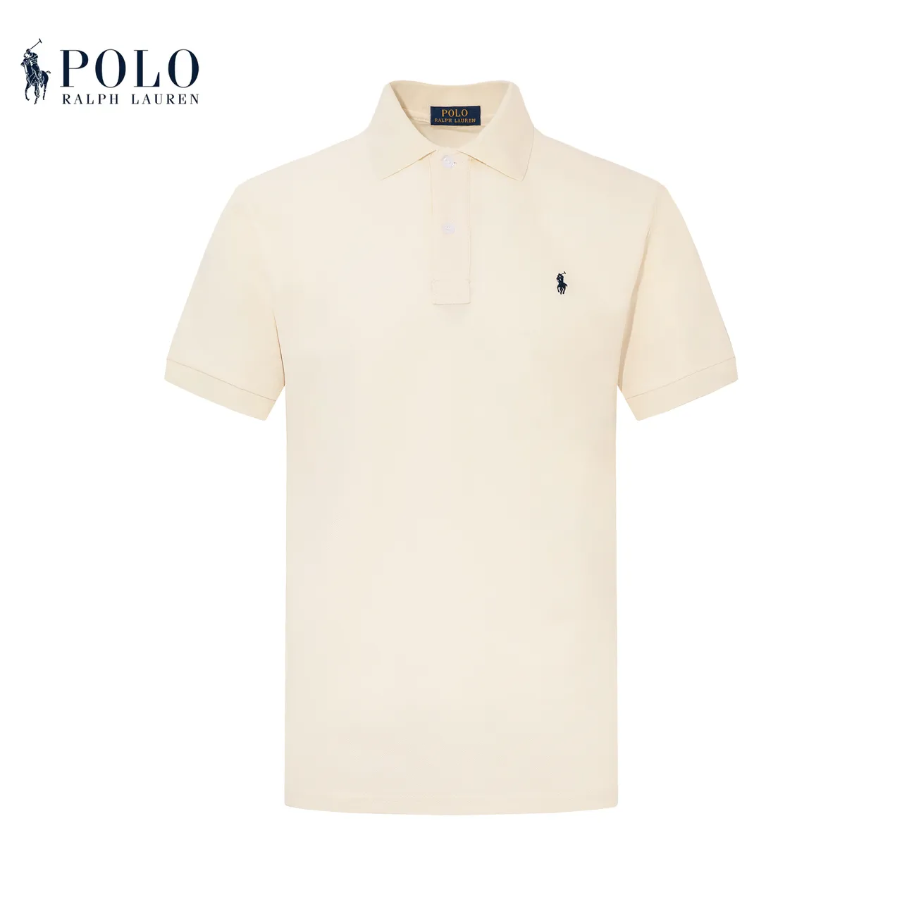 Polo Ralph Lauren Classic Fit Ivory Pique Polo Shirt
