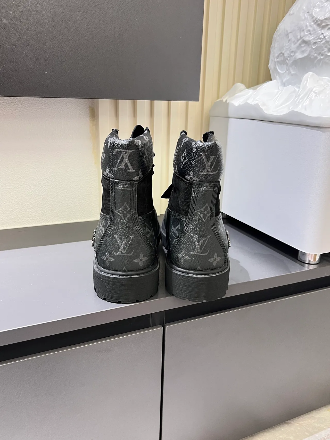 Timberland Premium 6-Inch Monogram-Print Black Work Boots