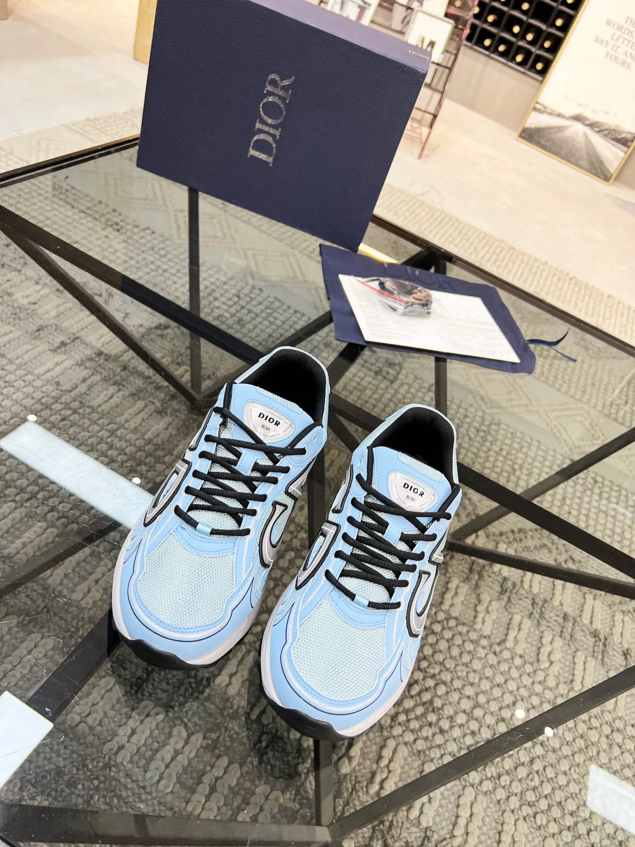 Dior B23 Light Blue Chunky Sneakers
