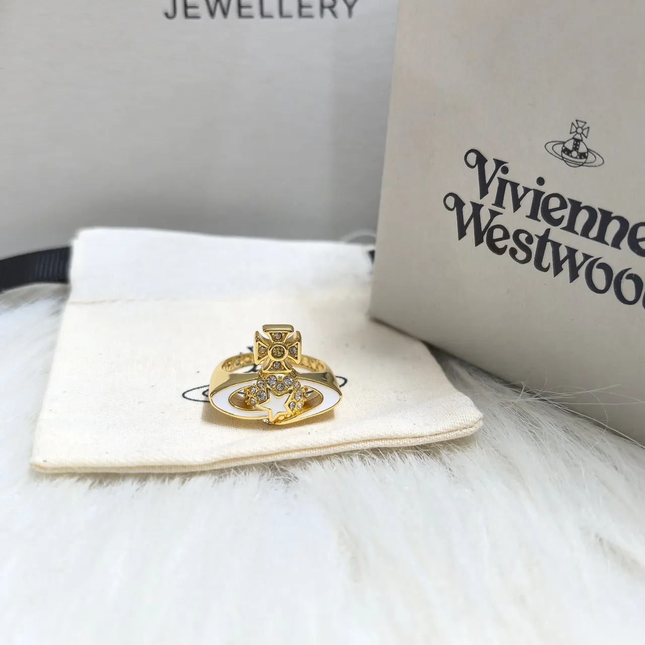 Vivienne Westwood Orb Gold Pink Metal Enamel Earrings