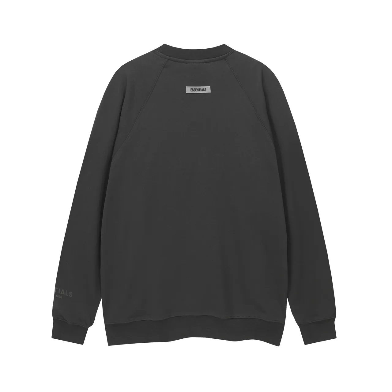 Fear of God Essentials Black Crewneck Raglan Sleeve Sweater