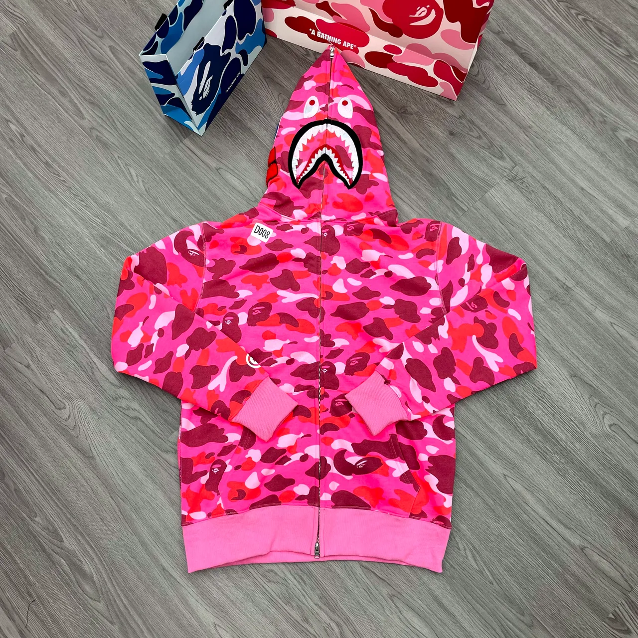 A Bathing Ape ABC Camo Shark Multicolor Full-Zip Front Camouflage Print Hoodie