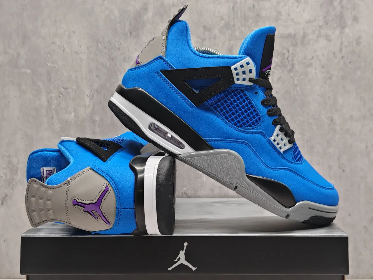 Air Jordan 4 Royal Blue Suede Basketball Shoes