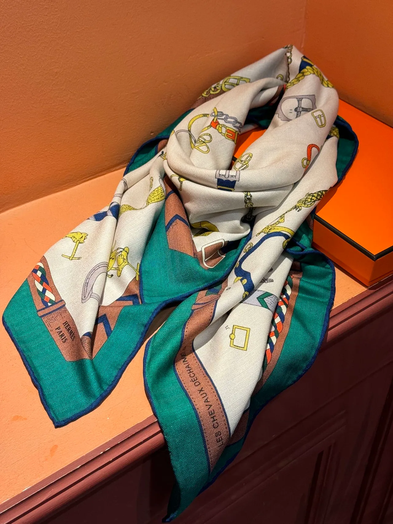 Hermès Les Déchaînés Multicolor Equestrian Hardware Silk Scarf