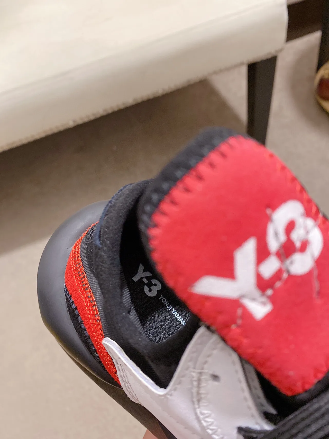 Y-3 Kaiwa White Black Red Chunky Sneakers